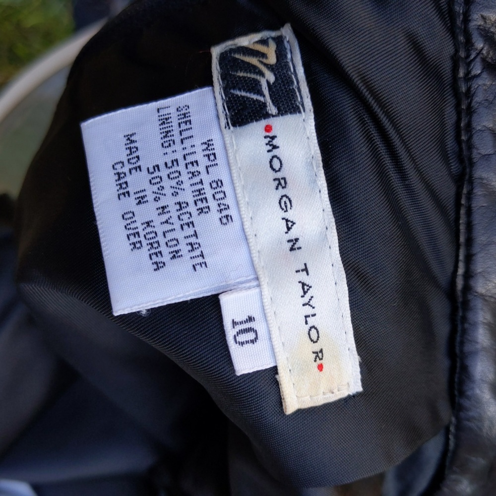 Morgan Taylor Vintage Black Leather Skirt Size 10 - Picture 5 of 5